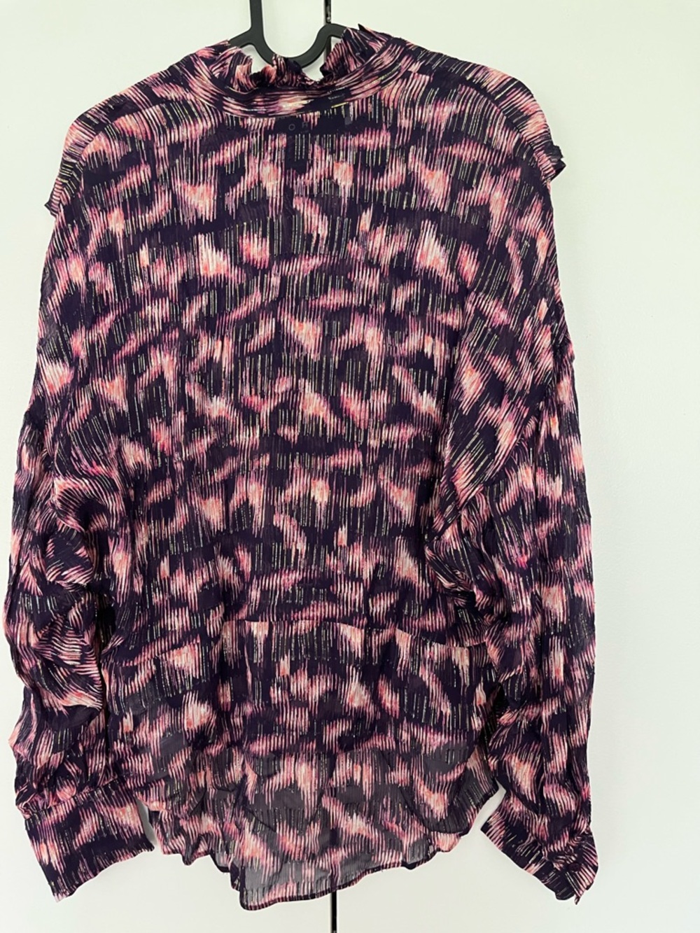 $525 IRO Tchami ruffled printed fil coupé georgette blouse NWT Size FR 34 / US 2 - Picture 11 of 16